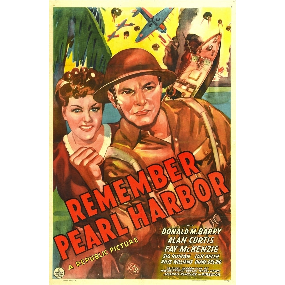 Remember Pearl Harbor From Left: Fay Mckenzie Donald M. Barry 1942. Movie Poster Masterprint Image 2