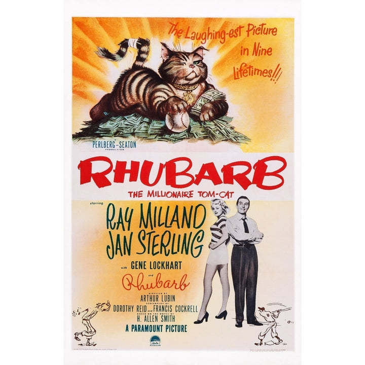 Rhubarb Us Poster Art From Left: Jan Sterling Ray Milland 1951 Movie Poster Masterprint Image 2