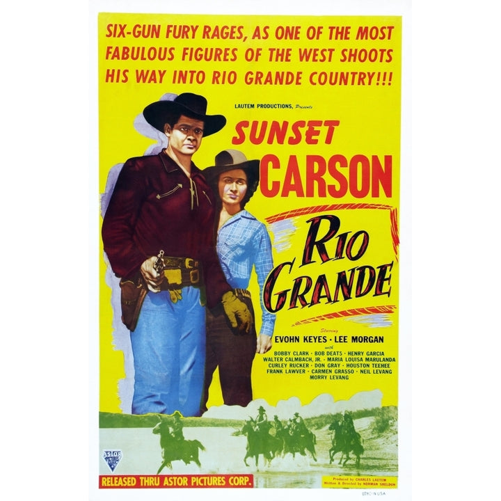 Rio Grande Us Poster Art From Left: Sunset Carson Evohn Keyes 1949 Movie Poster Masterprint Image 1