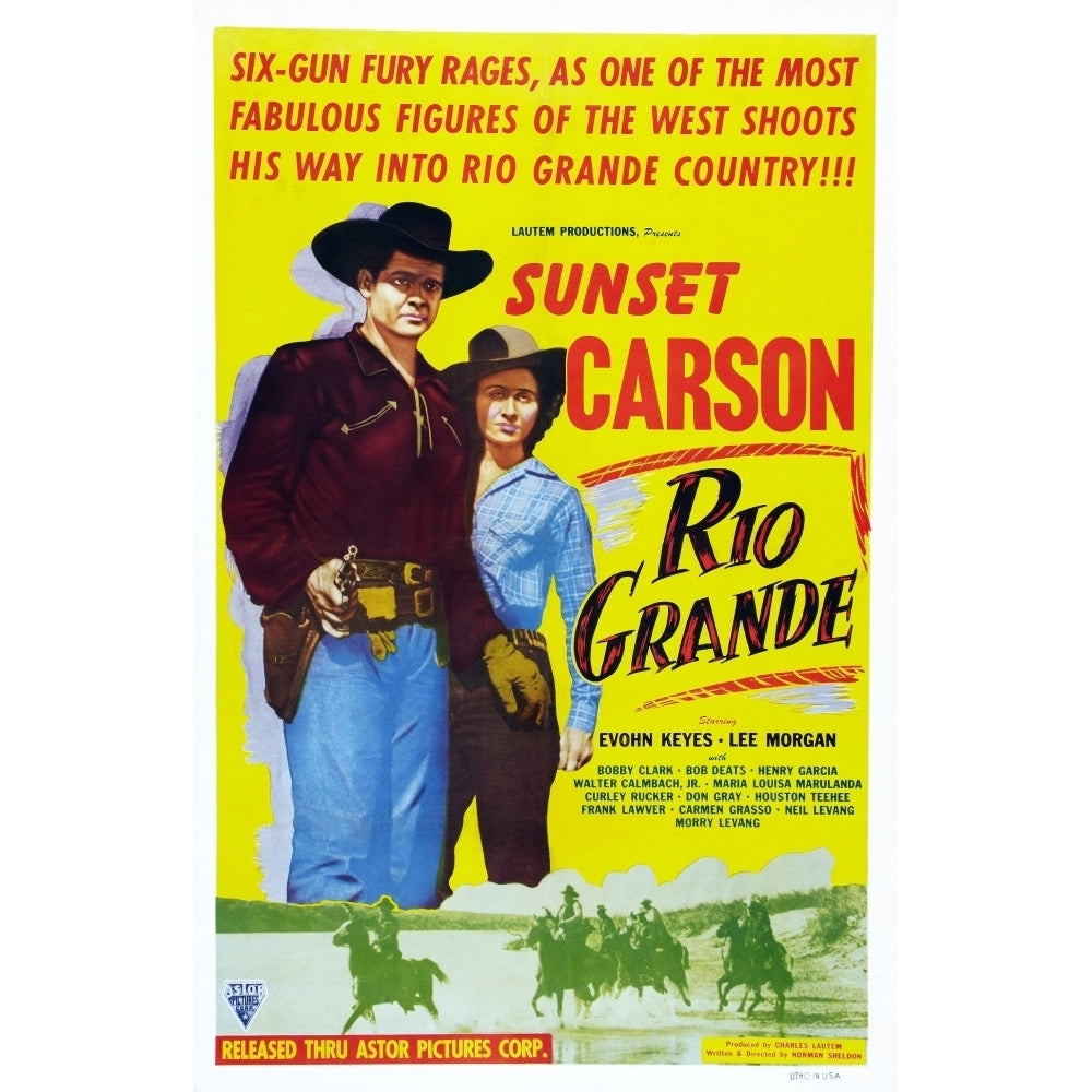 Rio Grande Us Poster Art From Left: Sunset Carson Evohn Keyes 1949 Movie Poster Masterprint Image 2