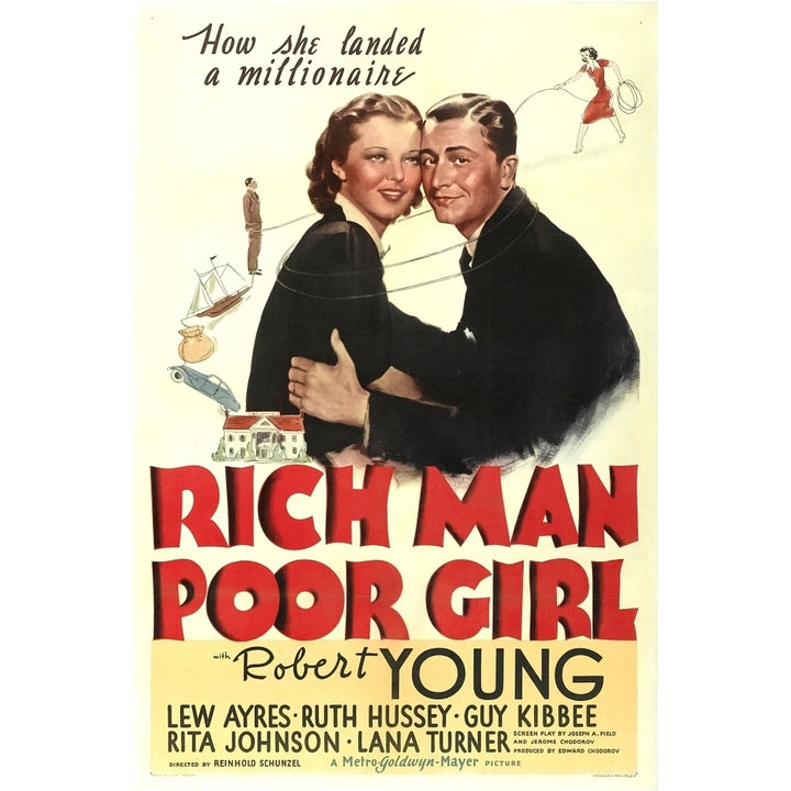 Rich Man Poor Girl From Left: Ruth Hussey Robert Young 1938 Movie Poster Masterprint Image 1