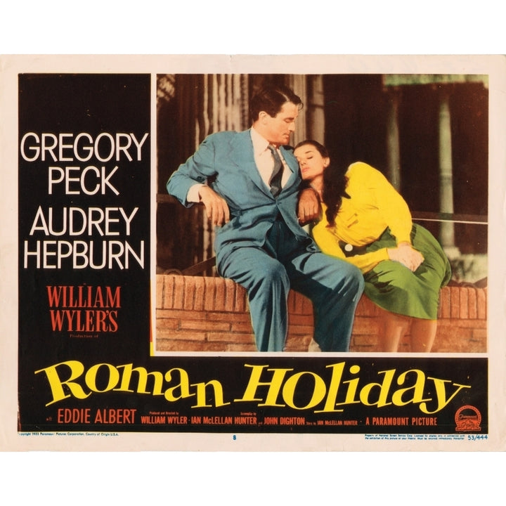 Roman Holiday Lobbycard From Left: Gregory Peck Audrey Hepburn 1953. Movie Poster Masterprint Image 1