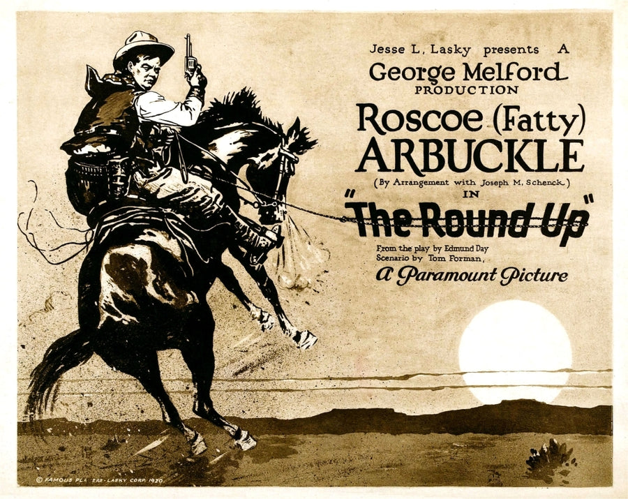 The Round-Up Roscoe Fatty Arbuckle On Title Card To Lobby Card Set 1920. Movie Poster Masterprint Image 1