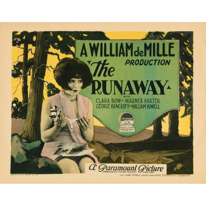 The Runaway Lobbycard Clara Bow 1926. Movie Poster Masterprint Image 2