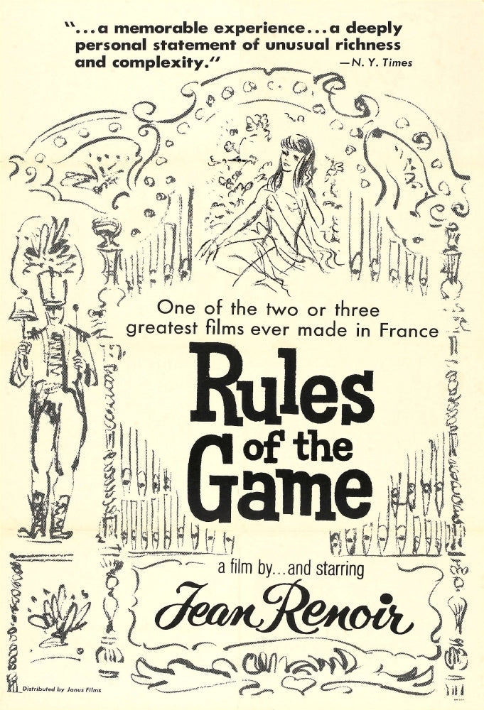 The Rules Of The Game Us Re-Release Poster Art 1939 Movie Poster Masterprint Image 1