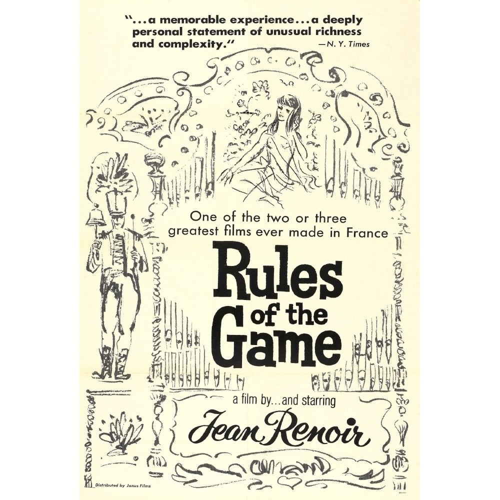 The Rules Of The Game Us Re-Release Poster Art 1939 Movie Poster Masterprint Image 1