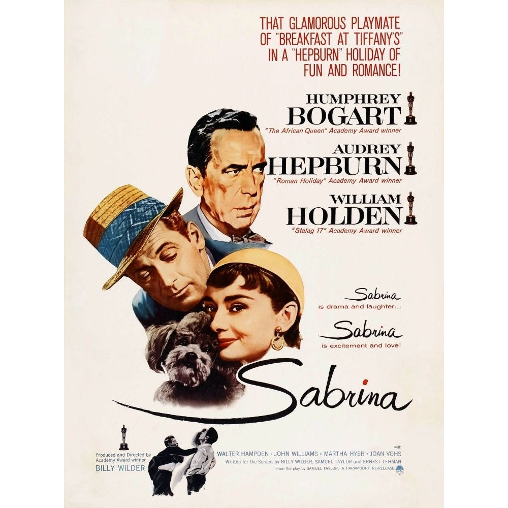 Sabrina Humphrey Bogart William Holden Audrey Hepburn 1954. Poster Print Image 1