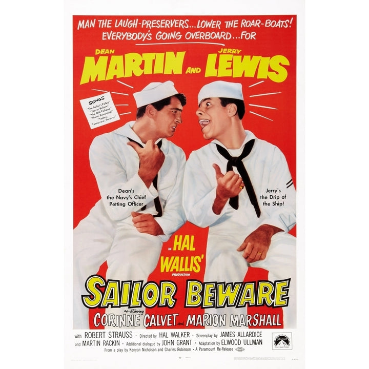 Sailor Beware Us Poster Art From Left Dean Martin Jerry Lewis 1952 Movie Poster Masterprint Image 1