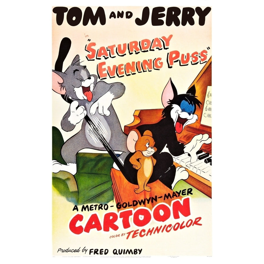 Saturday Evening Puss Us Poster Art Tom And Jerry 1950 Movie Poster Masterprint Image 1