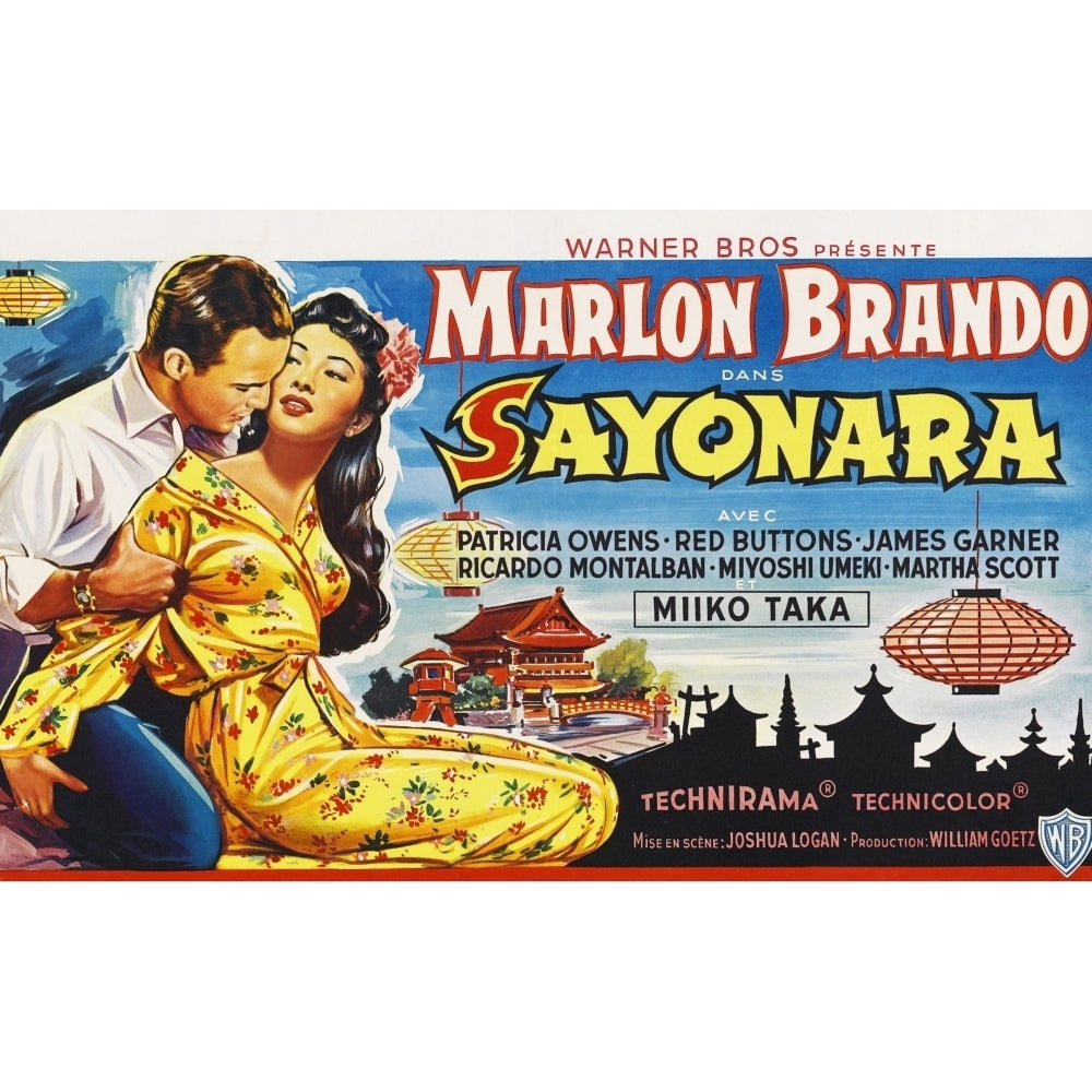 Sayonara Marlon Brando Miiko Taka On Belgian Poster Art 1957 Movie Poster Masterprint Image 2