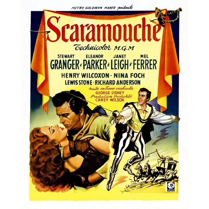 Scaramouche Eleanor Parker Stewart Granger 1952. Movie Poster Masterprint Image 1