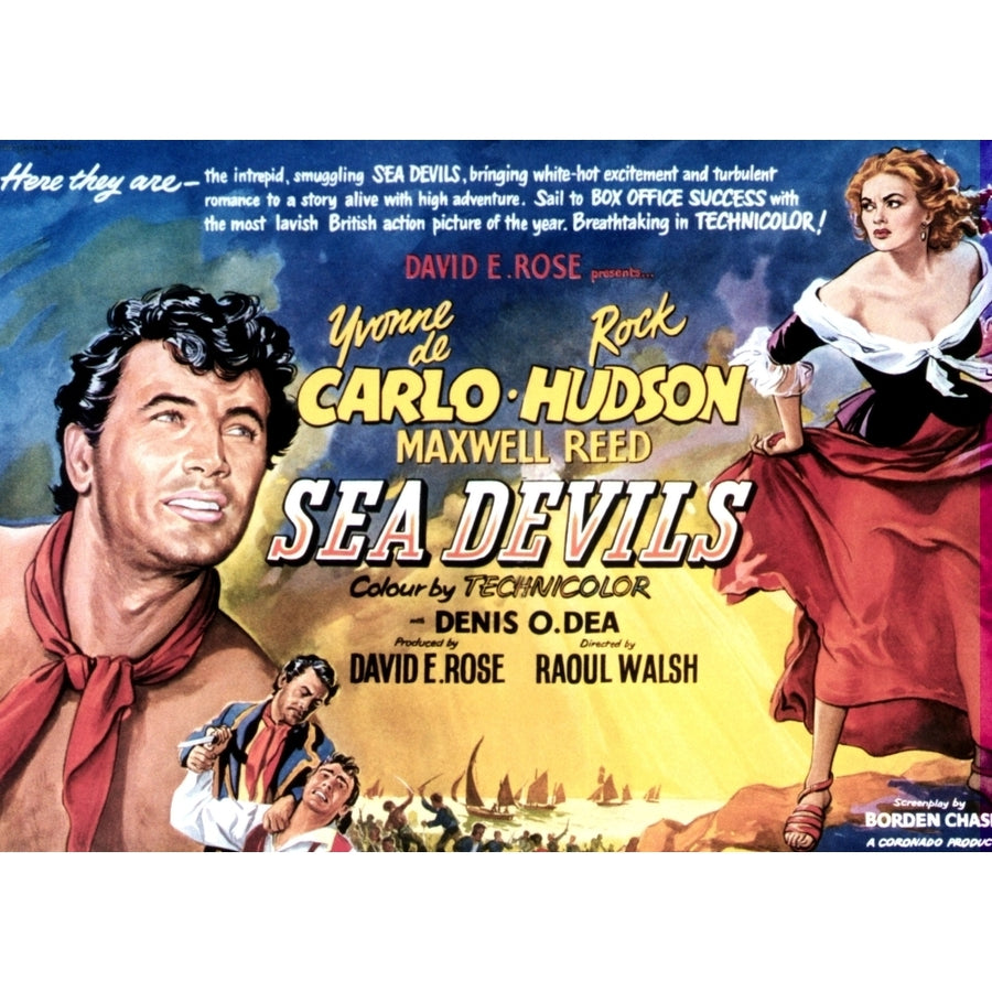 Sea Devils First And Fourth From Left: Rock Hudson Yvonne De Carlo 1953 Movie Poster Masterprint Image 1