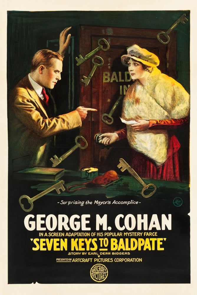 Seven Keys To Baldpate L-R: George M. Cohan Anna Q. Nilsson On Poster Art 1917. Movie Poster Masterprint Image 1