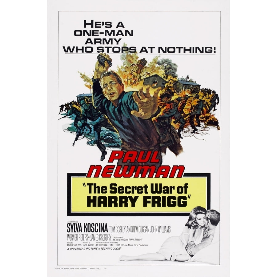 The Secret War Of Harry Frigg Top: Paul Newman Bottom: Sylva Koscina Poster Art 1968. Movie Poster Masterprint Image 1