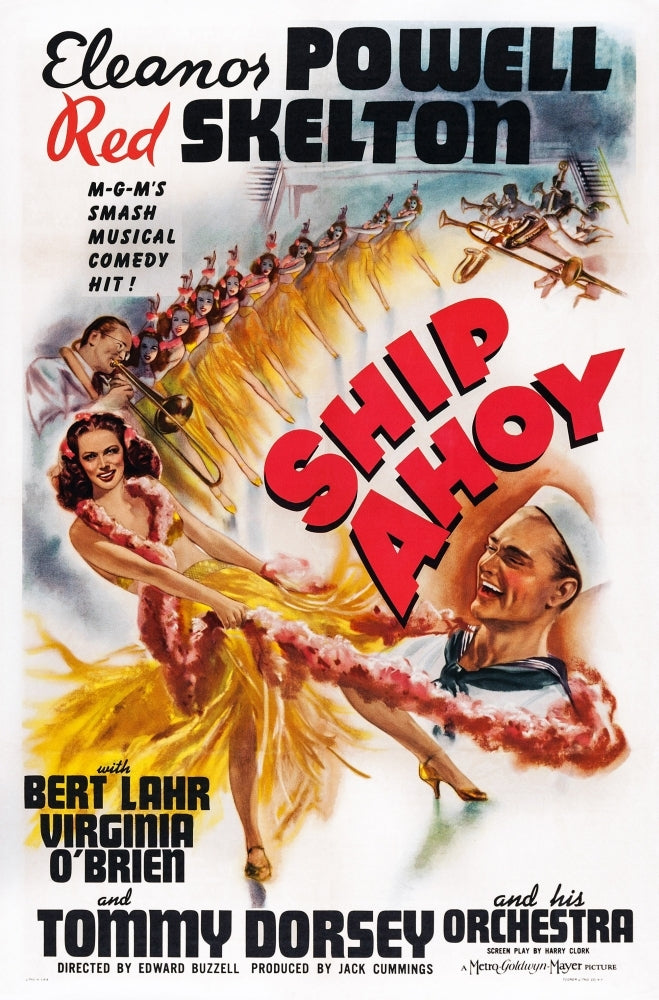 Ship Ahoy Us Poster Art From Left: Tommy Dorsey Eleanor Powell Red Skelton 1942 Movie Poster Masterprint Image 1