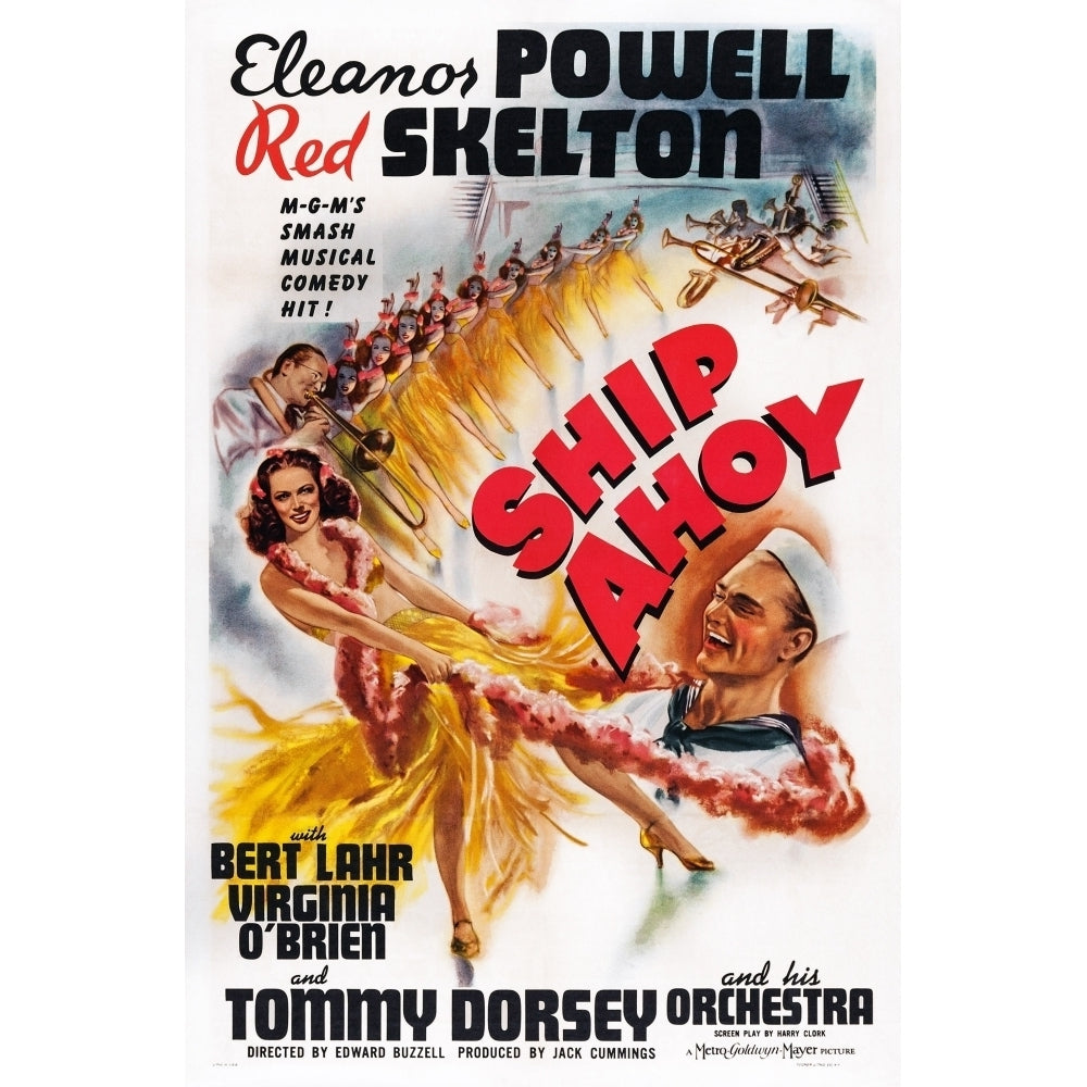 Ship Ahoy Us Poster Art From Left: Tommy Dorsey Eleanor Powell Red Skelton 1942 Movie Poster Masterprint Image 2