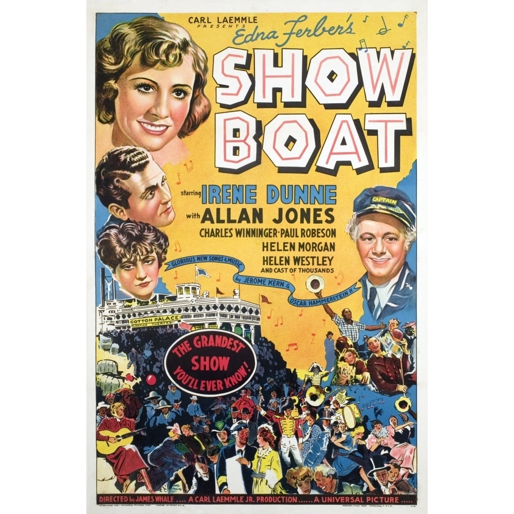 Show Boat Irene Dunne Allan Jones Helen Morgan Charles Winninger 1936. Movie Poster Masterprint Image 2