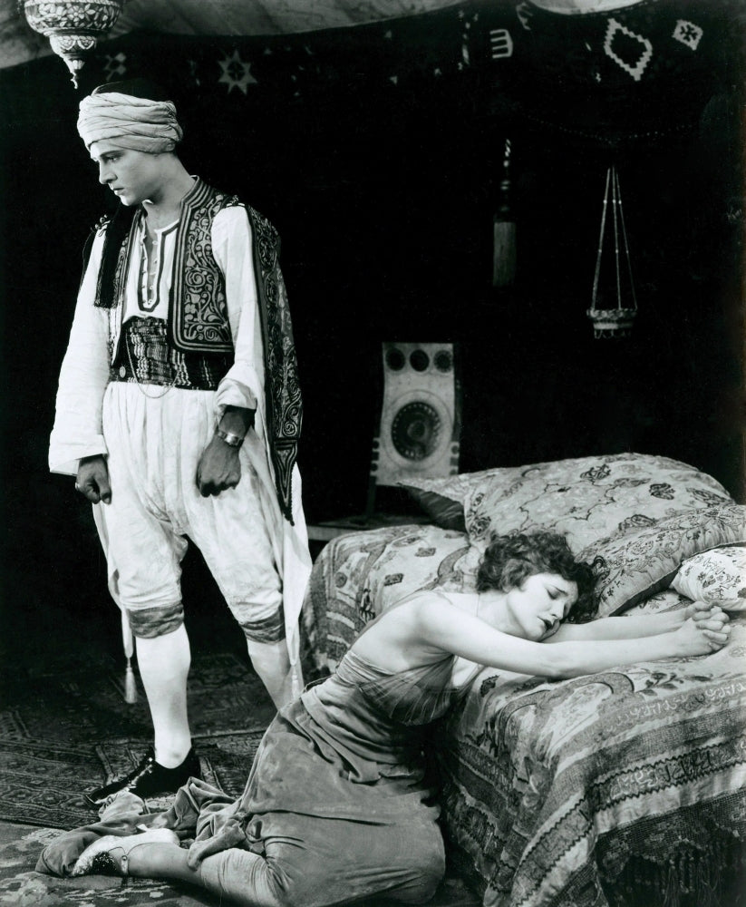 The Sheik From Left Rudolph Valentino Agnes Ayres 1921 Photo Print Image 1