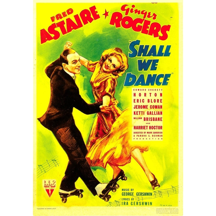 Shall We Dance? From Left: Fred Astaire Ginger Rogers On Midget Window Card 1937 Movie Poster Masterprint Image 2