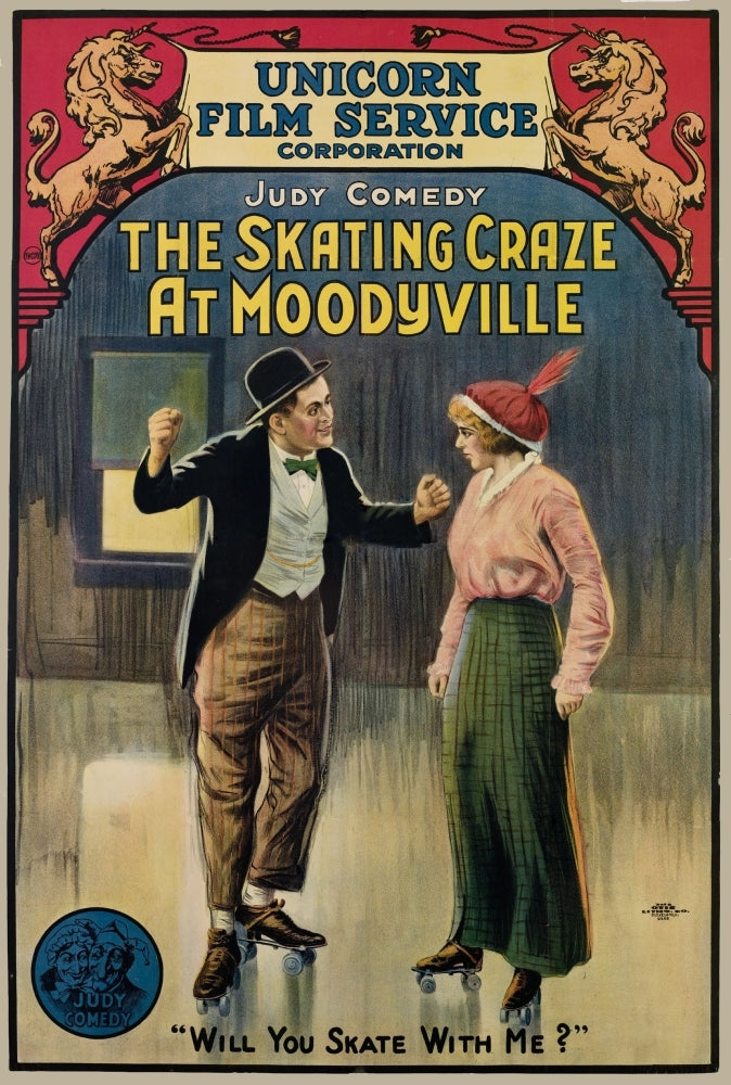 The Skating Craze At Moodyville 1916 Movie Poster Masterprint Image 1