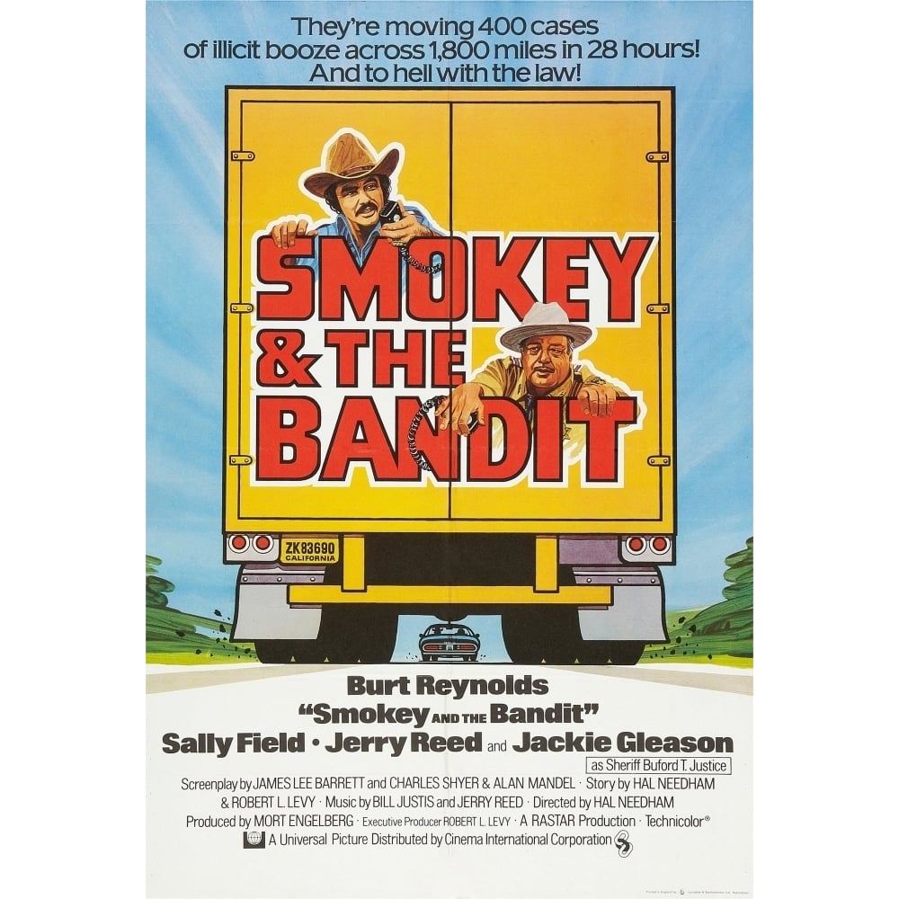 Smokey And The Bandit Burt Reynolds Jackie Gleason 1977 Movie Poster Masterprint Image 1