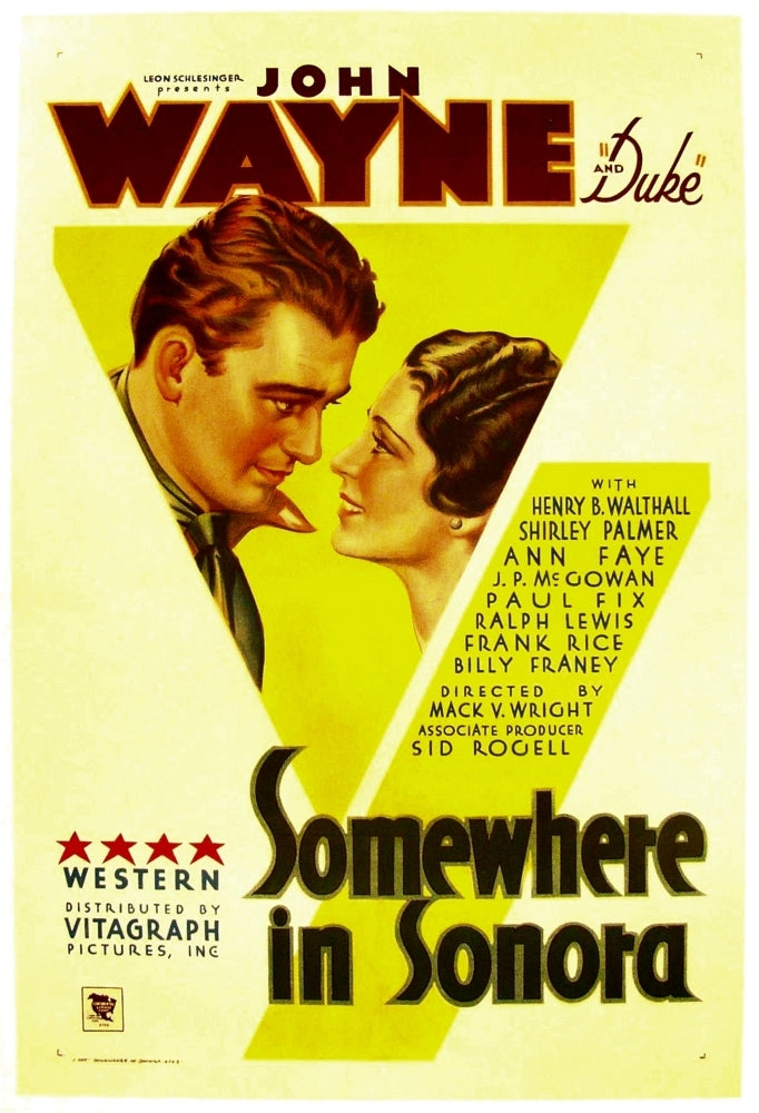 Somewhere In Sonora From Left: John Wayne Shirley Palmer 1933. Movie Poster Masterprint Image 1