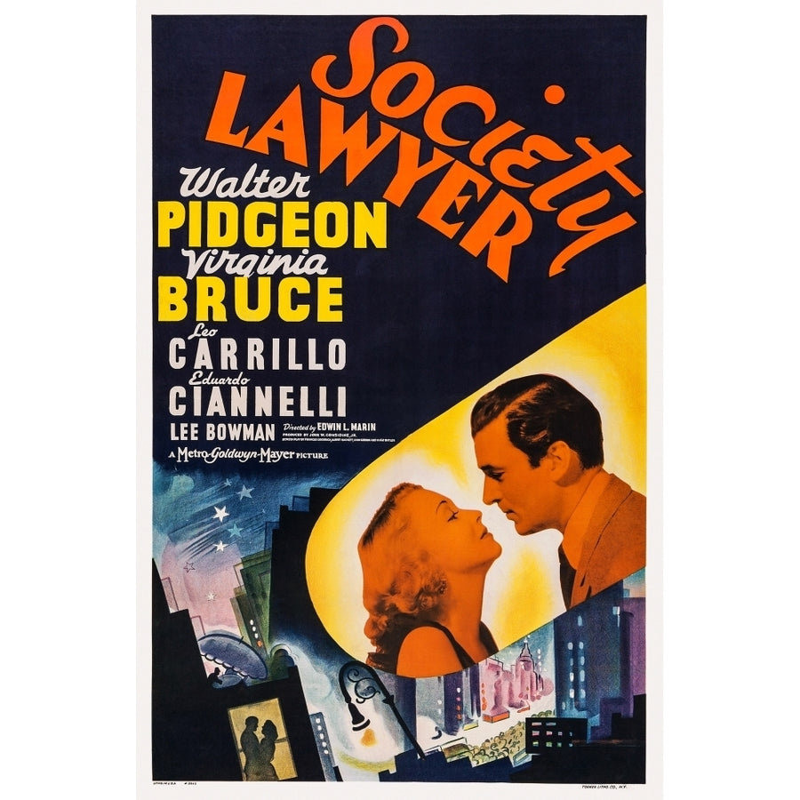 Society Lawyer Us Poster Art From Left: Virginia Bruce Walter Pidgeon 1939 Movie Poster Masterprint Image 1