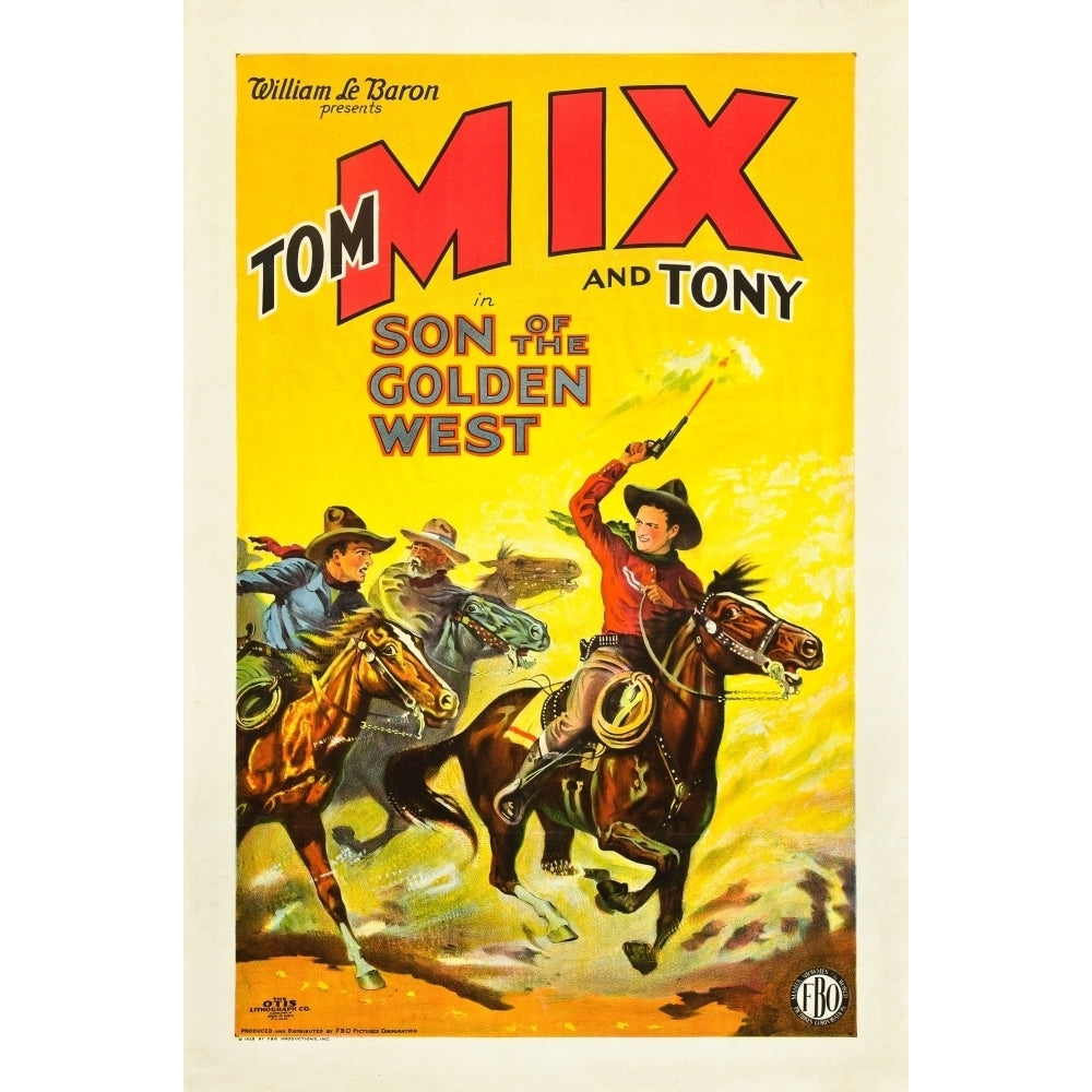 Son Of The Golden West Right: Tom Mix With Tony The Wonder Horse On Poster Art 1928 Movie Poster Masterprint Image 2