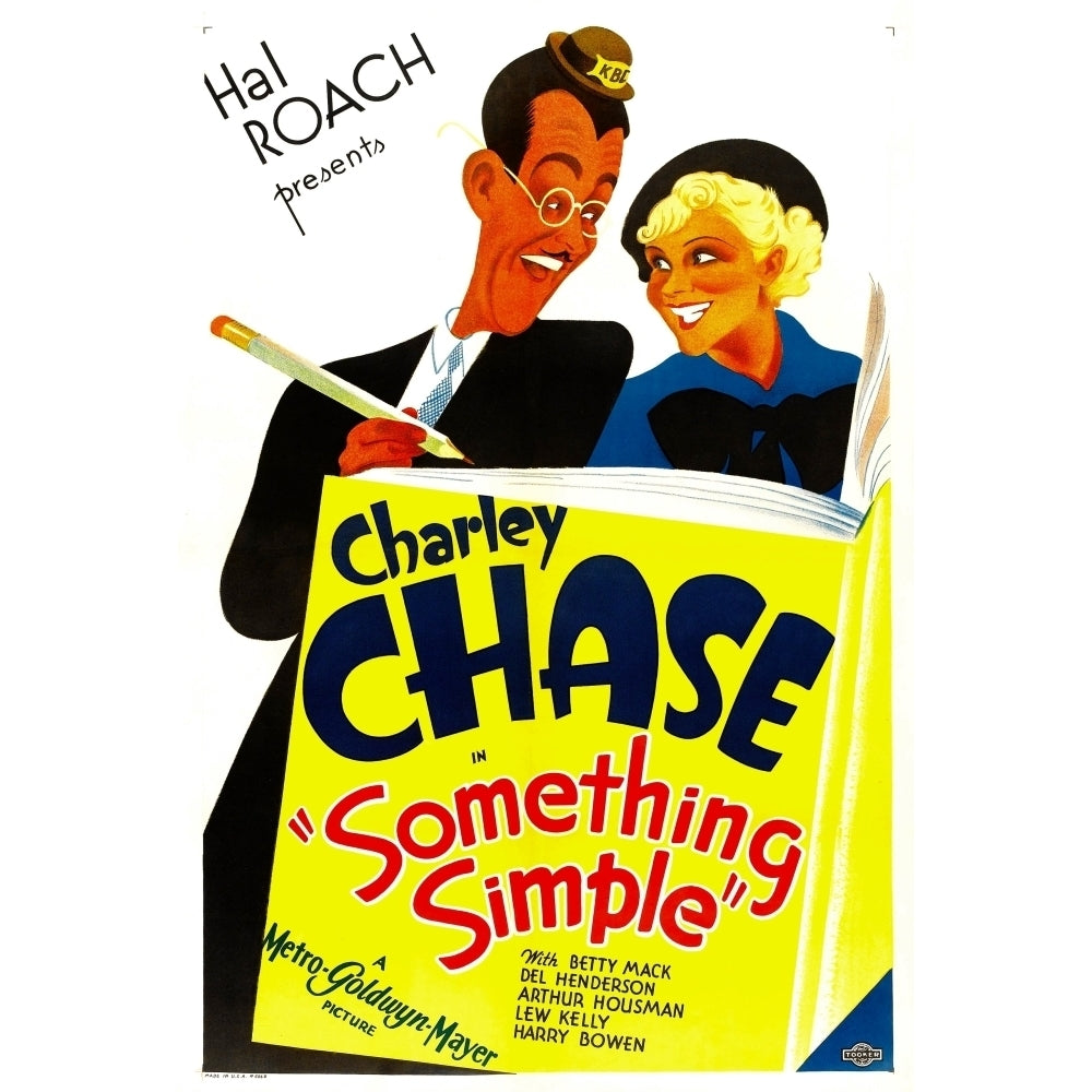 Something Simple From Left: Charley Chase Betty Mack 1934. Movie Poster Masterprint Image 1