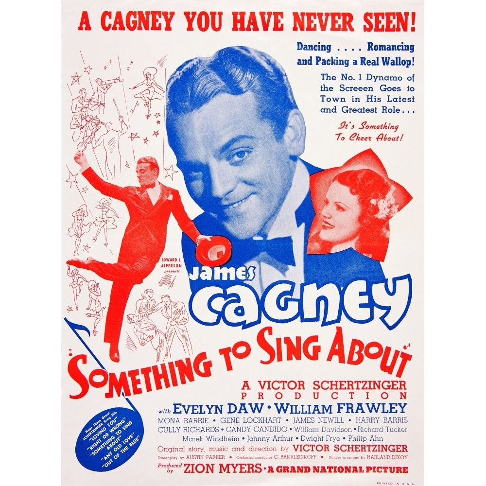 Something To Sing About Us Poster Art From Left: James Cagney Evelyn Daw 1937 Movie Poster Masterprint Image 2