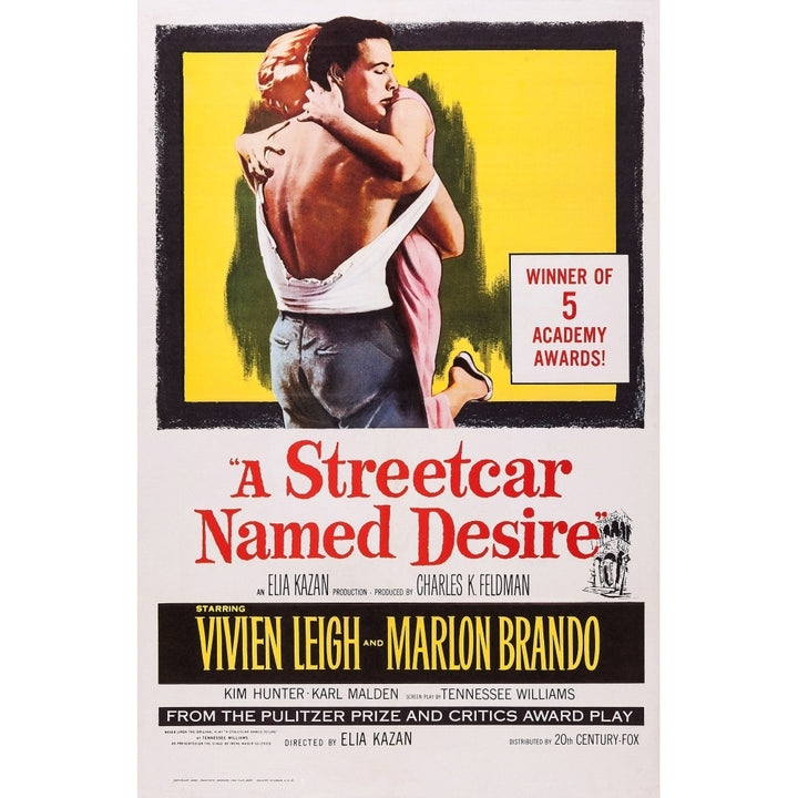 A Streetcar Named Desire Poster Art L-R: Marlon Brando Kim Hunter On Poster Art 1951. Movie Poster Masterprint Image 2