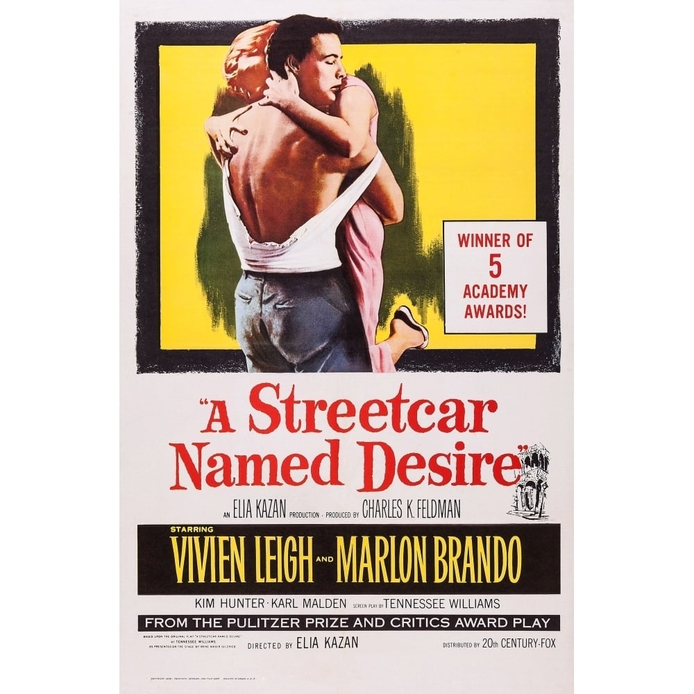 A Streetcar Named Desire Poster Art L-R: Marlon Brando Kim Hunter On Poster Art 1951. Movie Poster Masterprint Image 1