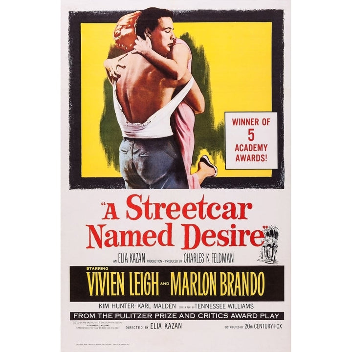 A Streetcar Named Desire Poster Art L-R: Marlon Brando Kim Hunter On Poster Art 1951. Movie Poster Masterprint Image 1