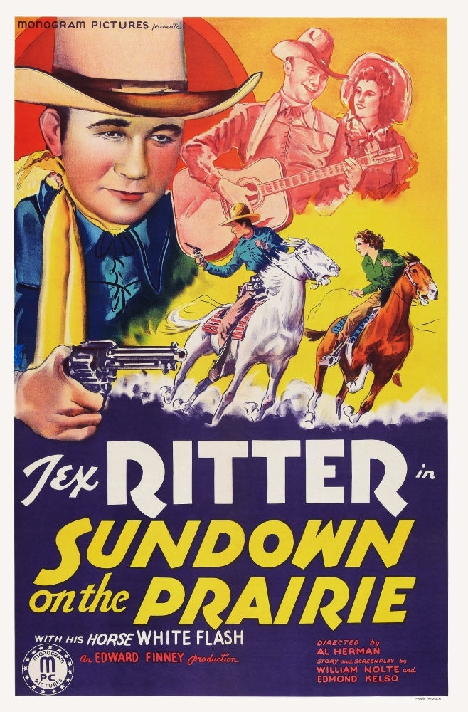 Sundown On The Prairie Us Poster Art Top Left: Tex Ritter 1939 Movie Poster Masterprint Image 1