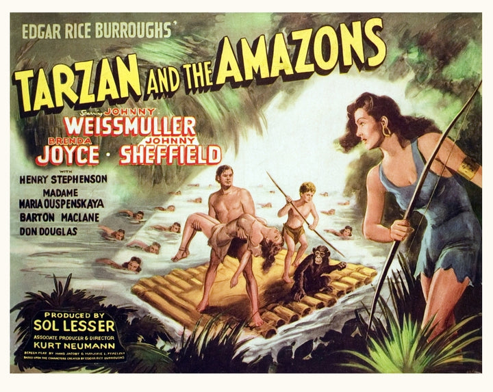 Tarzan And The Amazons Johnny Weissmuller Brenda Joyce 1945. Movie Poster Masterprint Image 1