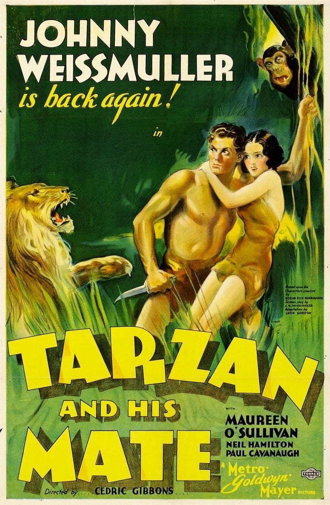 Tarzan And His Mate Johnny Weissmuller Maureen OSullivan 1934 Movie Poster Masterprint Image 1