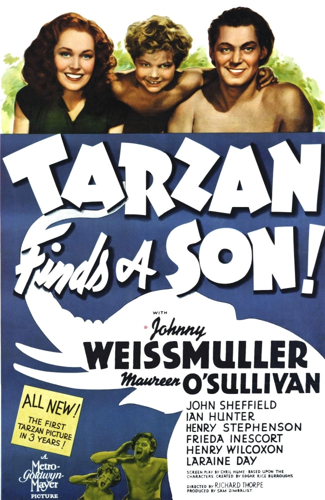 Tarzan Finds A Son! Maureen OSullivan John Sheffield Johnny Weissmuller 1939. Movie Poster Masterprint Image 1