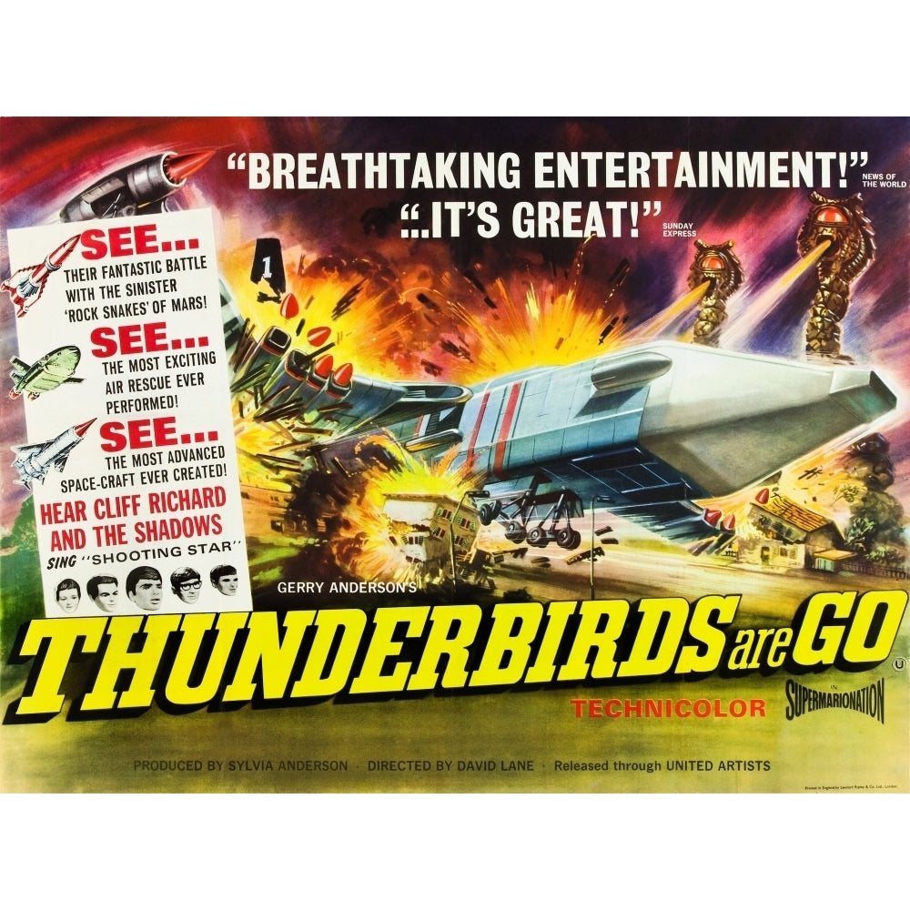 Thunderbirds Are Go Poster Art 1966 Movie Poster Masterprint Image 1