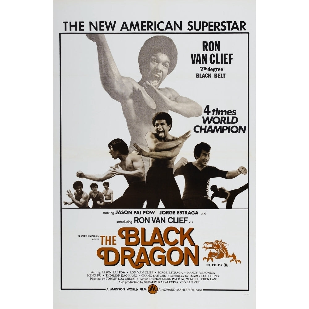 The Black Dragon Us Poster Center: Ron Van Clief 1974 Movie Poster Masterprint Image 1