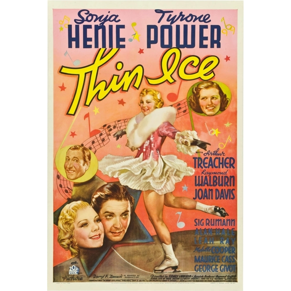 Thin Ice Sonja Henie Tyrone Power Arthur Treacher Joan Davis 1937. Movie Poster Masterprint Image 1