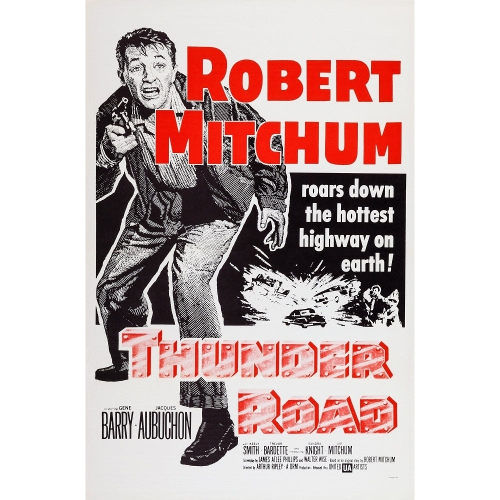 Thunder Road Robert Mitchum On Poster Art 1958. Movie Poster Masterprint Image 2