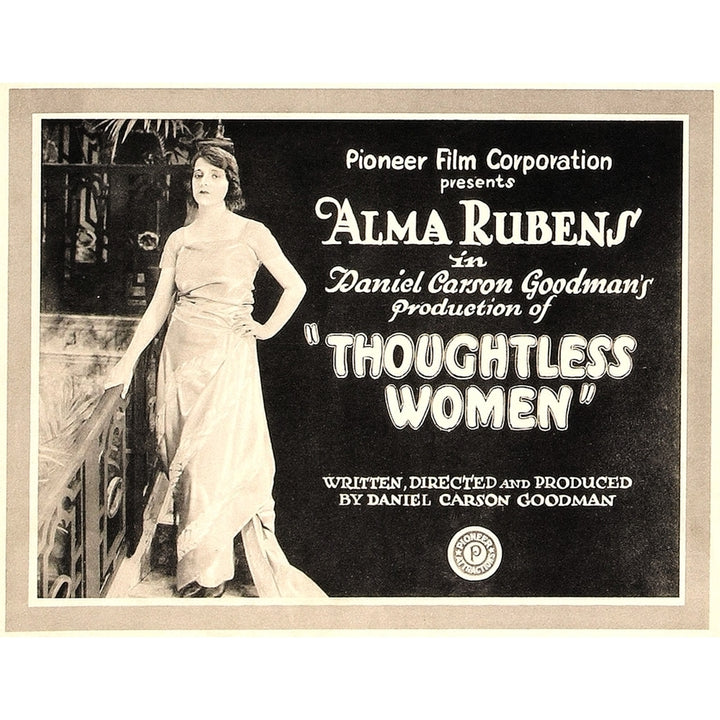 Thoughtless Women On Left: Alma Rubens; Title Card 1920. Movie Poster Masterprint Image 2