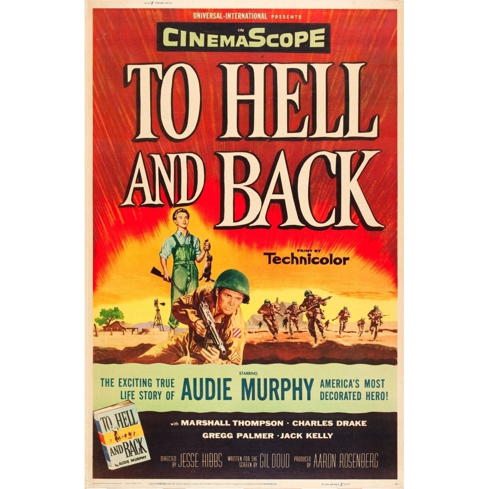 To Hell And Back Audie Murphy On Us Poster Art 1955. Movie Poster Masterprint Image 2