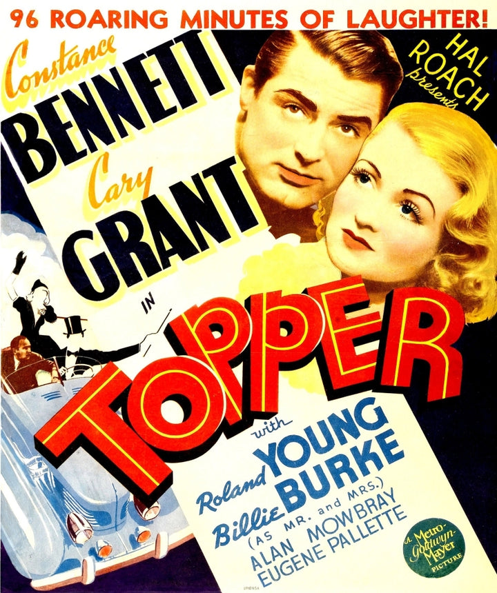 Topper From Left: Cary Grant Constance Bennett On Window Card 1937 Movie Poster Masterprint Image 1