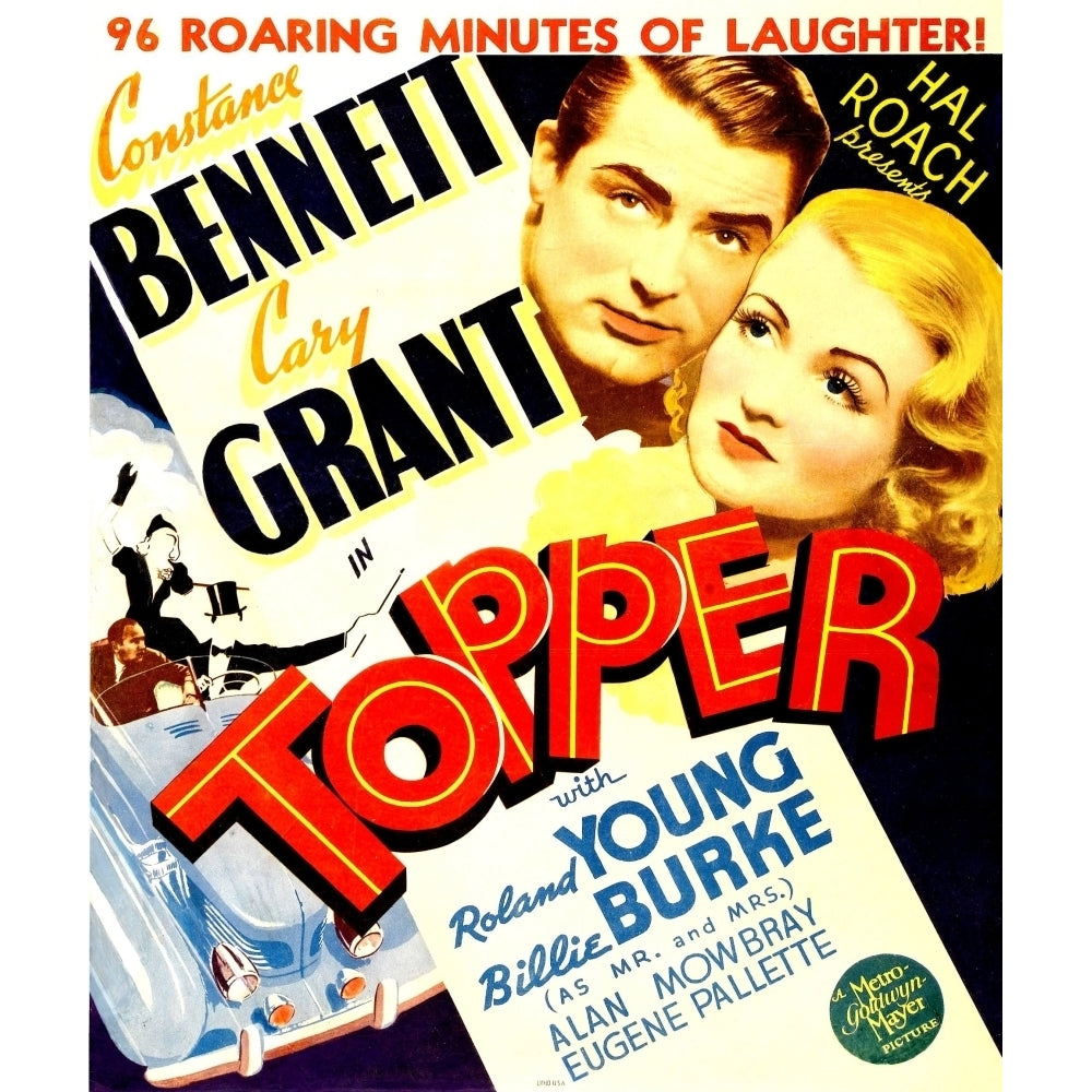 Topper From Left: Cary Grant Constance Bennett On Window Card 1937 Movie Poster Masterprint Image 2