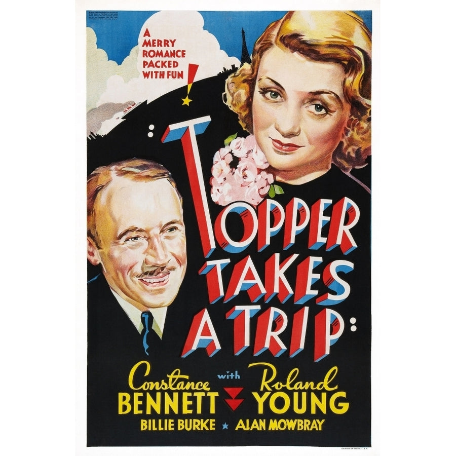 Topper Takes A Trip Us Poster Art From Left: Roland Young Constance Bennett 1938 Movie Poster Masterprint Image 1