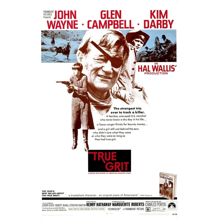 True Grit Kim Darby John Wayne Glen Campbell 1969 Movie Poster Masterprint Image 2