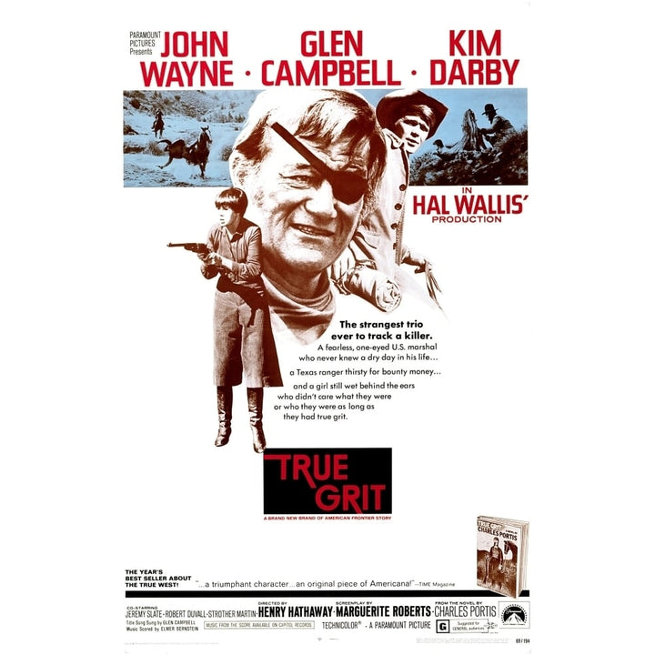 True Grit Kim Darby John Wayne Glen Campbell 1969 Movie Poster Masterprint Image 1