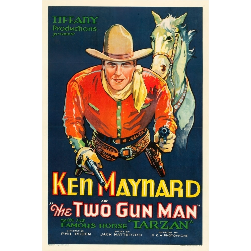 The Two Gun Man Ken Maynard With Tarzan The Horse On Poster Art 1931 Movie Poster Masterprint Image 1