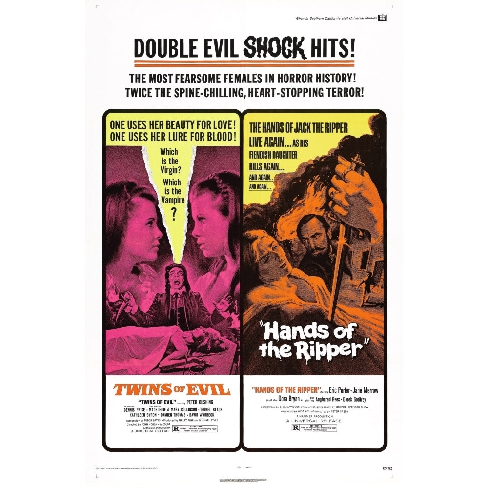 Twins Of Evil Hands Of The Ripper Us Poster 1971 Movie Poster Masterprint Image 1